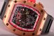 Best Replica Richard Mille RM005 FM Skeleton Dial Red Inner Bezel Black Rubber Rose Gold Watch