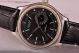 Replica Rolex Cellini Date Black Dial Black Leather Diamonds Bezel Steel Watch