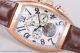 Franck Muller Casablanca Tourbillon Fake White Dial Brown Leather Rose Gold Watch