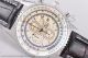 Breitling Navitimer World Fake White Dial Black Leather Steel Watch
