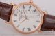 Fake Patek Philippe Calatrava White Dial Brown Leather  Rose Gold Watch