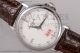 Fake Patek Philippe Calatrava White Dial Diamonds Bezel Brown Leather Steel Watch