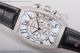 Franck Muller Casablanca Fake White Dial Black Leather Steel Watch