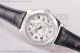 Fake Rolex Sky-Dweller White Dial Fake Black Leather Steel Watch (BP)