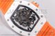 Richard Mille RM 055 Skeleton Dial Orange Rubber Steel Best Replica Watch