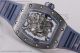 Richard Mille RM 055 Best Replica Skeleton Dial Blue Rubber PVD Watch