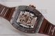 Richard Mille RM052 Best Replica Skull Dial Brown Rubber PVD/Rose Gold Watch