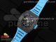 RM035 Carbon SONIC Best Edition Skeleton Dial on Blue Rubber Strap Clone RMUL2 V2