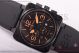 Best Replica Bell & Ross BR 01-94 Chrono Black Dial Orange Markers Black Rubber PVD Watch