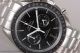Fake Omega Speedmaster Moonwatch Chrono Black Dial Full Steel Watch (EF)
