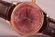 Replica Rolex Cellini Pink Dial Brown Leather Rose Gold Watch (BP)