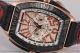 Fake Franck Muller Conquistador Grand Prix Chrono Beige Dial Black Leather Rose Gold Watch