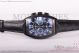 Fake Franck Muller Mariner Chrono Black Dial Black Leather PVD Watch
