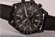 Fake Omega Speedmaster Moonwatch Co-Axial Chronograph Black Dial Black Leather Black PVD Watch