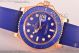 Fake Rolex Yachtmaster 40 Blue Dial Blue Rubber Rose Gold Watch