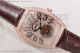 Franck Muller Casablanca 1:1 Replica Diamonds Dial Brown Leather Rose Gold/Diamonds Watch