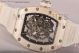 1:1 Clone Richard Mille RM 055 Bubba Watson Tourbillon Skeleton Dial White Inner Bezel White Rubber Steel Watch