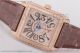 Franck Muller Conquistador 1:1 Replica Diamonds Dial Brown Leather Rose Gold Watch