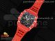 RM035 Red Carbon SONIC Best Edition Skeleton Dial on Red Rubber Strap Clone RMUL2 V2