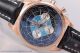 Breitling Transocean Chronograph Unitime Black Dial Black Leather Rose Gold Watch (GF)