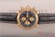 Best Replica Breitling  Chronomat Evolution Chronograph Black Dial Black Leather Yellow Gold Watch （BP）